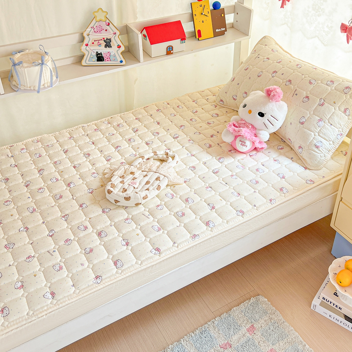 91家纺网 家纺一手货源 找家纺 （总）星禾优选 2025新款三丽鸥云感双层纱夹棉床笠系列