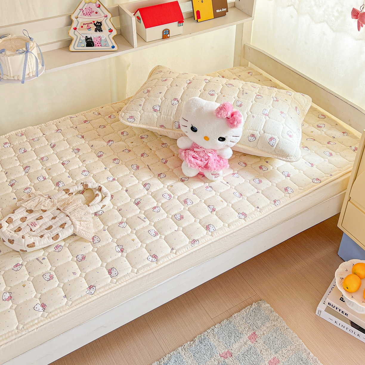 91家纺网 家纺一手货源 找家纺 （总）星禾优选 2025新款三丽鸥云感双层纱夹棉床笠系列