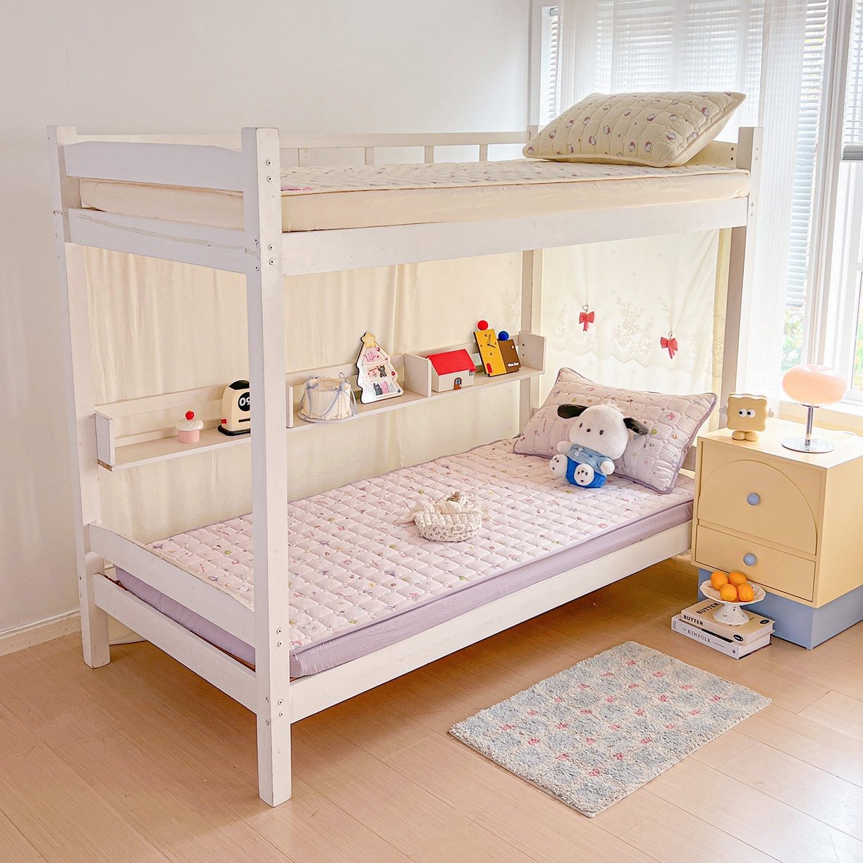 91家纺网 家纺一手货源 找家纺 星禾优选 2025新款三丽鸥云感双层纱夹棉床笠系列 床笠款-丽鸥星球