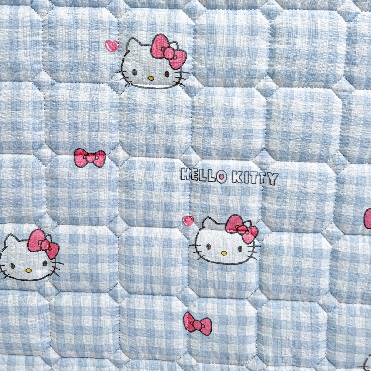 91家纺网 家纺一手货源 找家纺 星禾优选 2025新款三丽鸥云感双层纱夹棉床笠系列 床笠款-胡须蓝kt