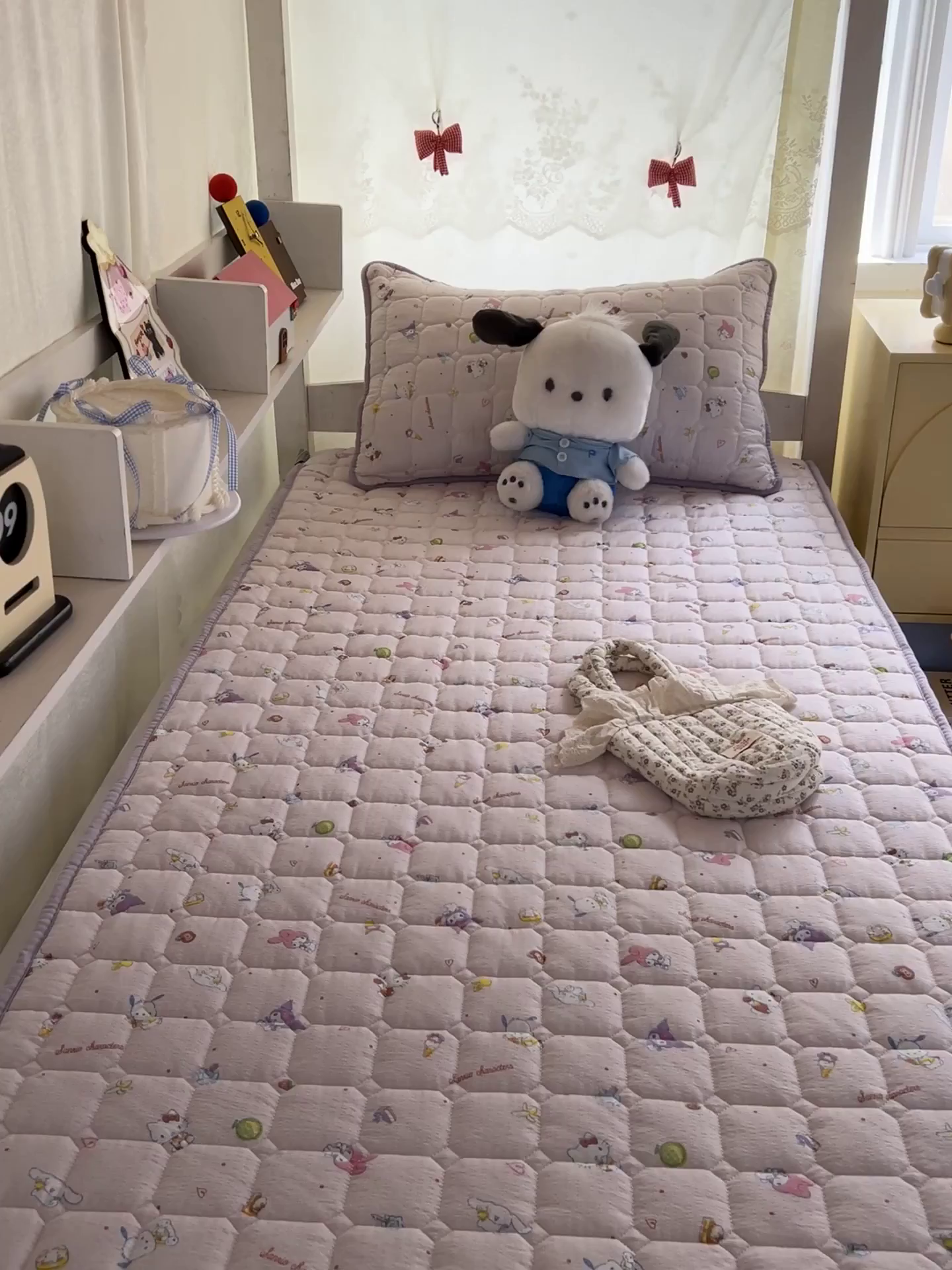 91家纺网 家纺一手货源 找家纺 星禾优选 2025新款三丽鸥云感双层纱夹棉床笠系列 床笠款-丽鸥星球