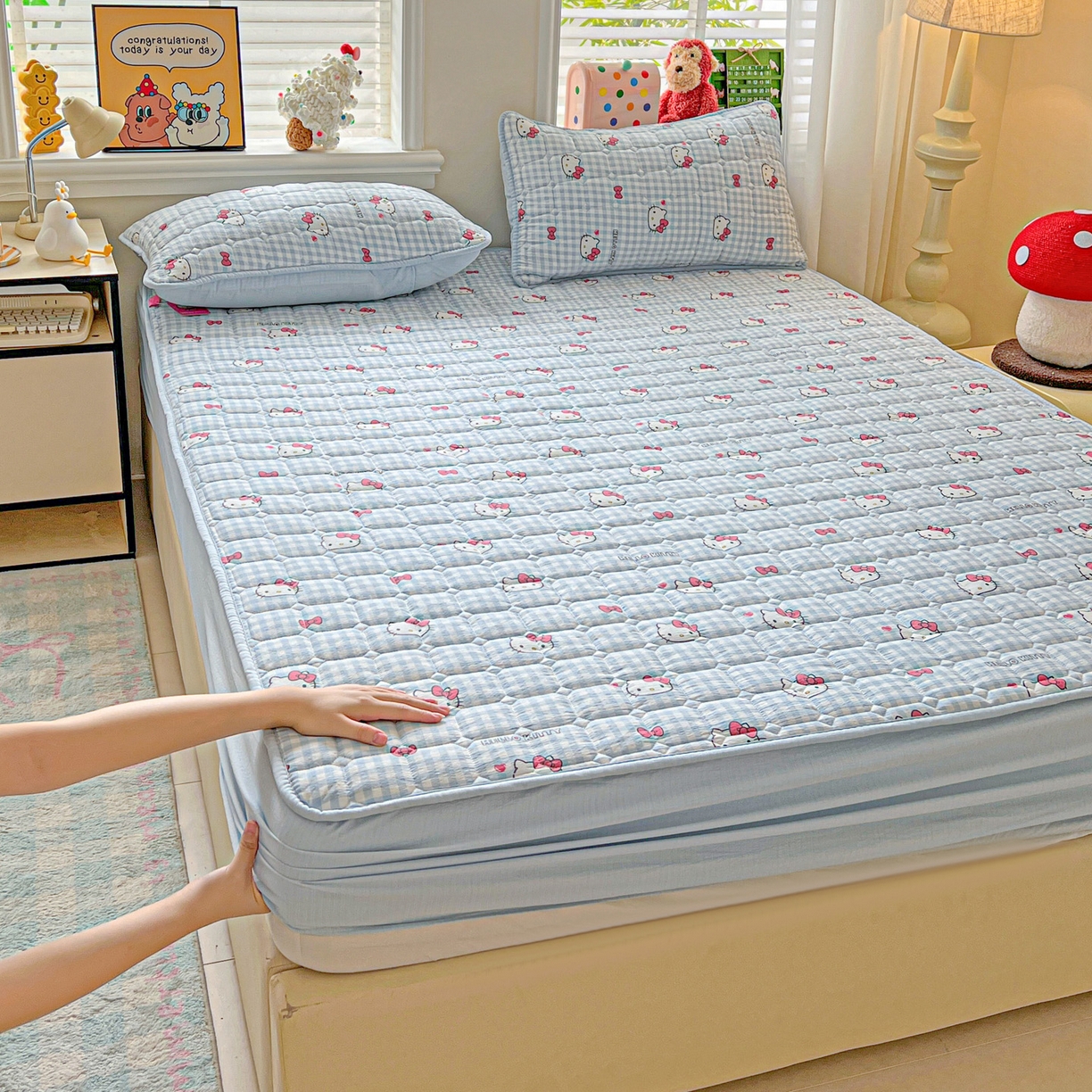 91家纺网 家纺一手货源 找家纺 （总）星禾优选 2025新款三丽鸥四件套云感双层纱印花系列