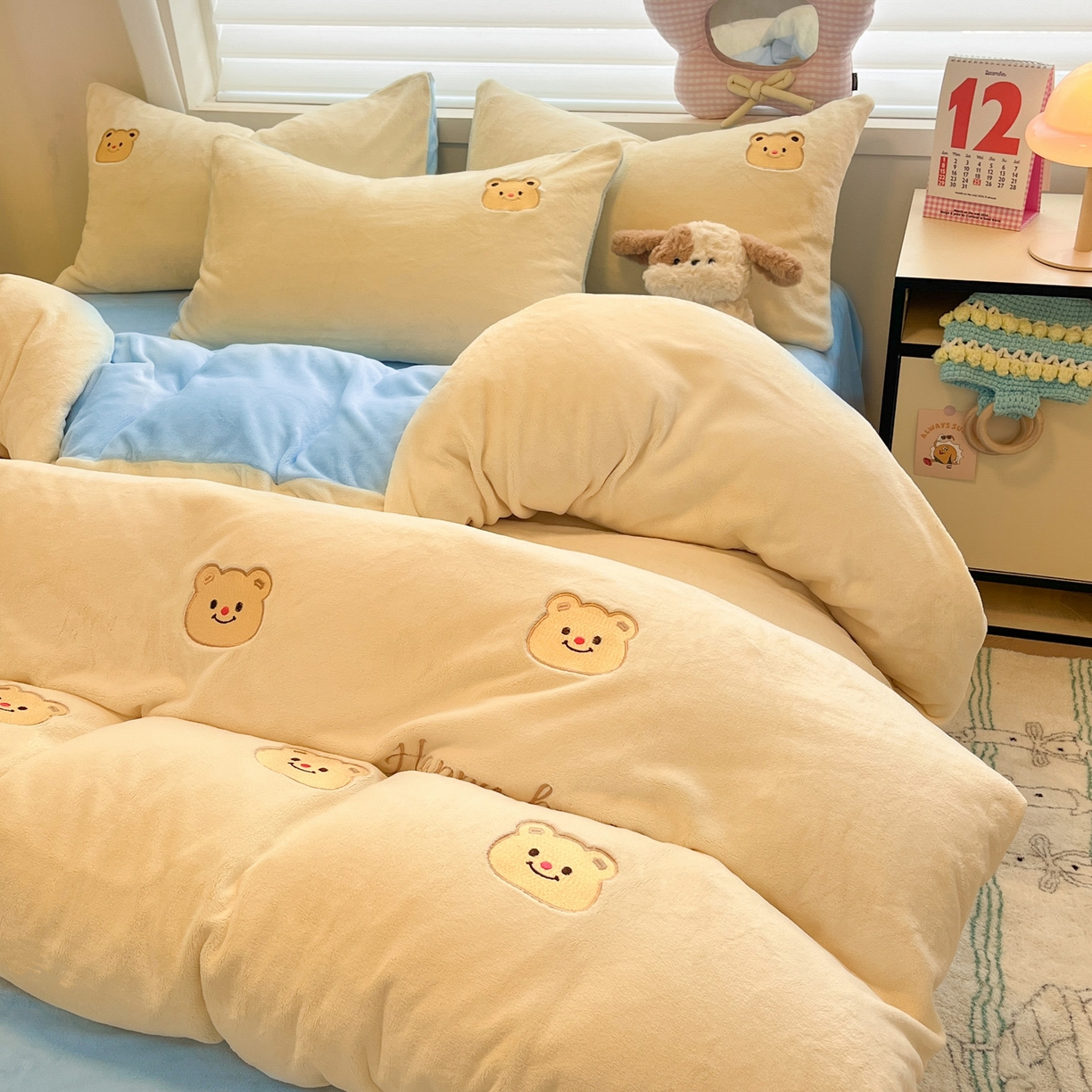 91家纺网 家纺一手货源 找家纺 （总）如一 2025新款200克缸染高克重精绣牛奶绒四件套