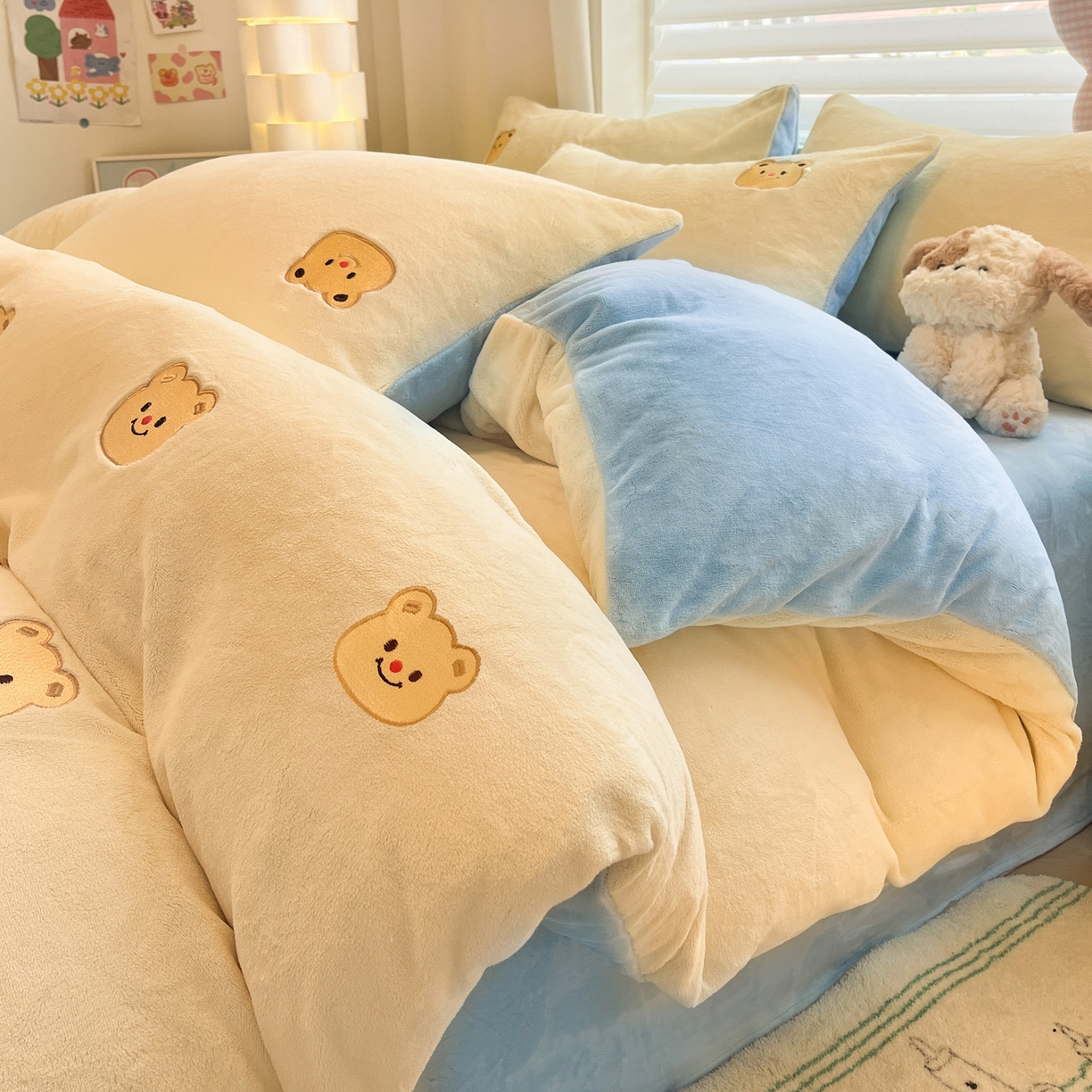 91家纺网 家纺一手货源 找家纺 （总）如一 2025新款200克缸染高克重精绣牛奶绒四件套