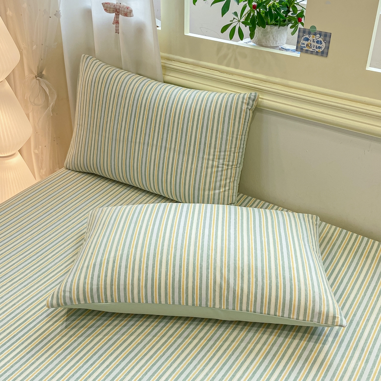 91家纺网 家纺一手货源 找家纺 灰鲸 2025新款全棉纯棉磨毛单床单 静初-绿