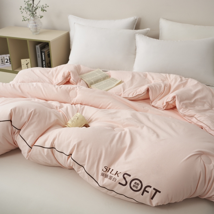 91家纺网 家纺一手货源 找家纺 （总）蓝雀翎 2025新款木棉提花蚕蛹蛋白被子被芯