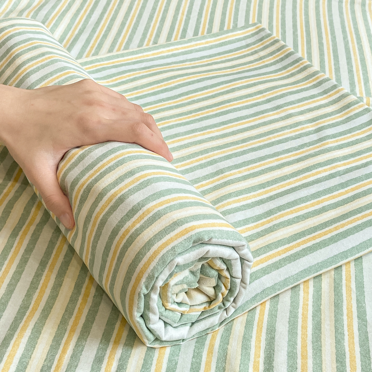 91家纺网 家纺一手货源 找家纺 灰鲸 2025新款全棉纯棉磨毛单床单 静初-绿