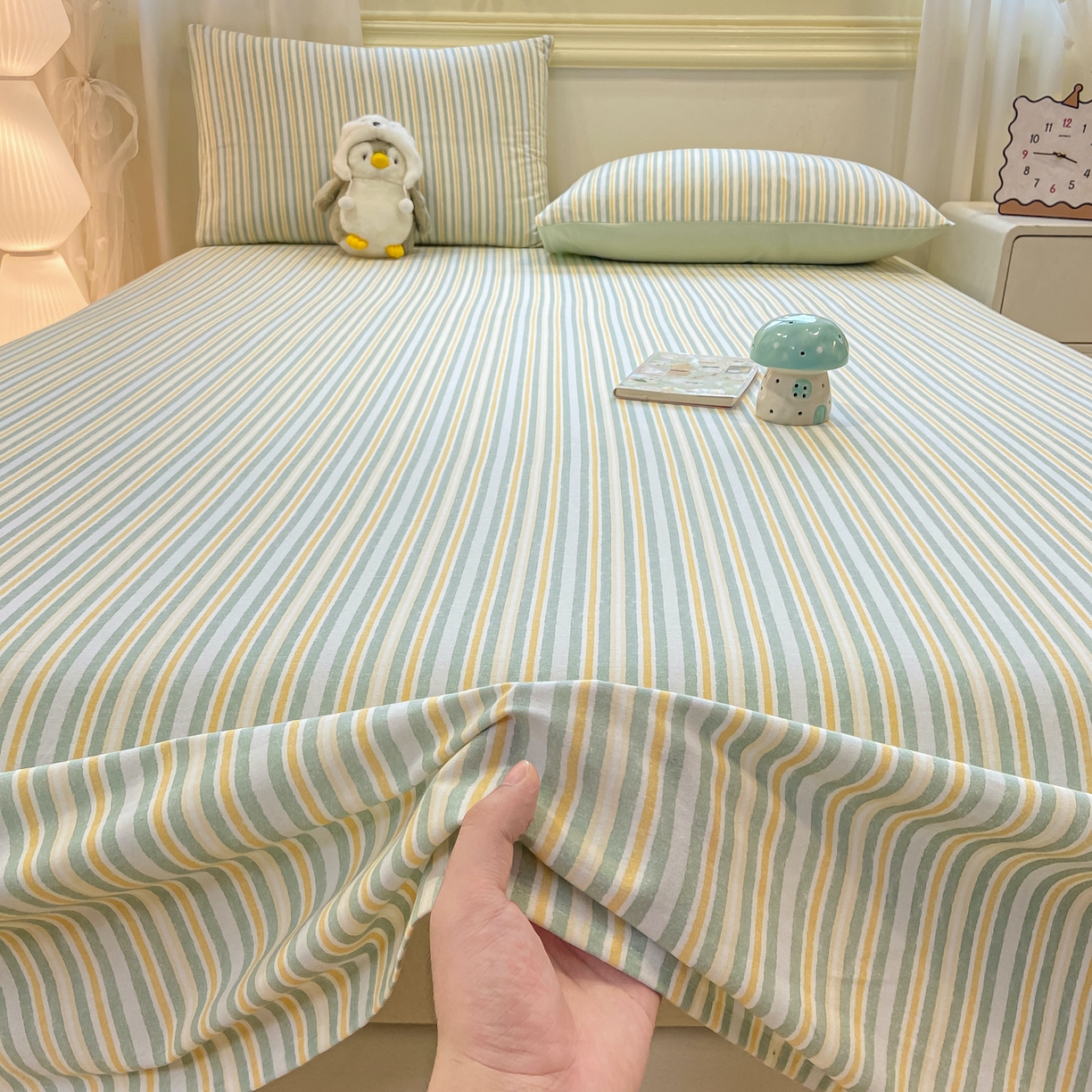 91家纺网 家纺一手货源 找家纺 灰鲸 2025新款全棉纯棉磨毛单床单 静初-绿