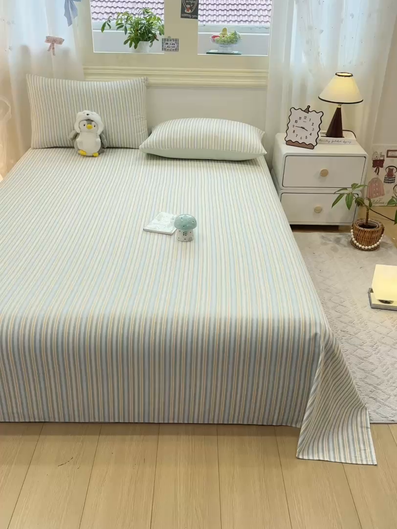 91家纺网 家纺一手货源 找家纺 灰鲸 2025新款全棉纯棉磨毛单床单 静初-绿