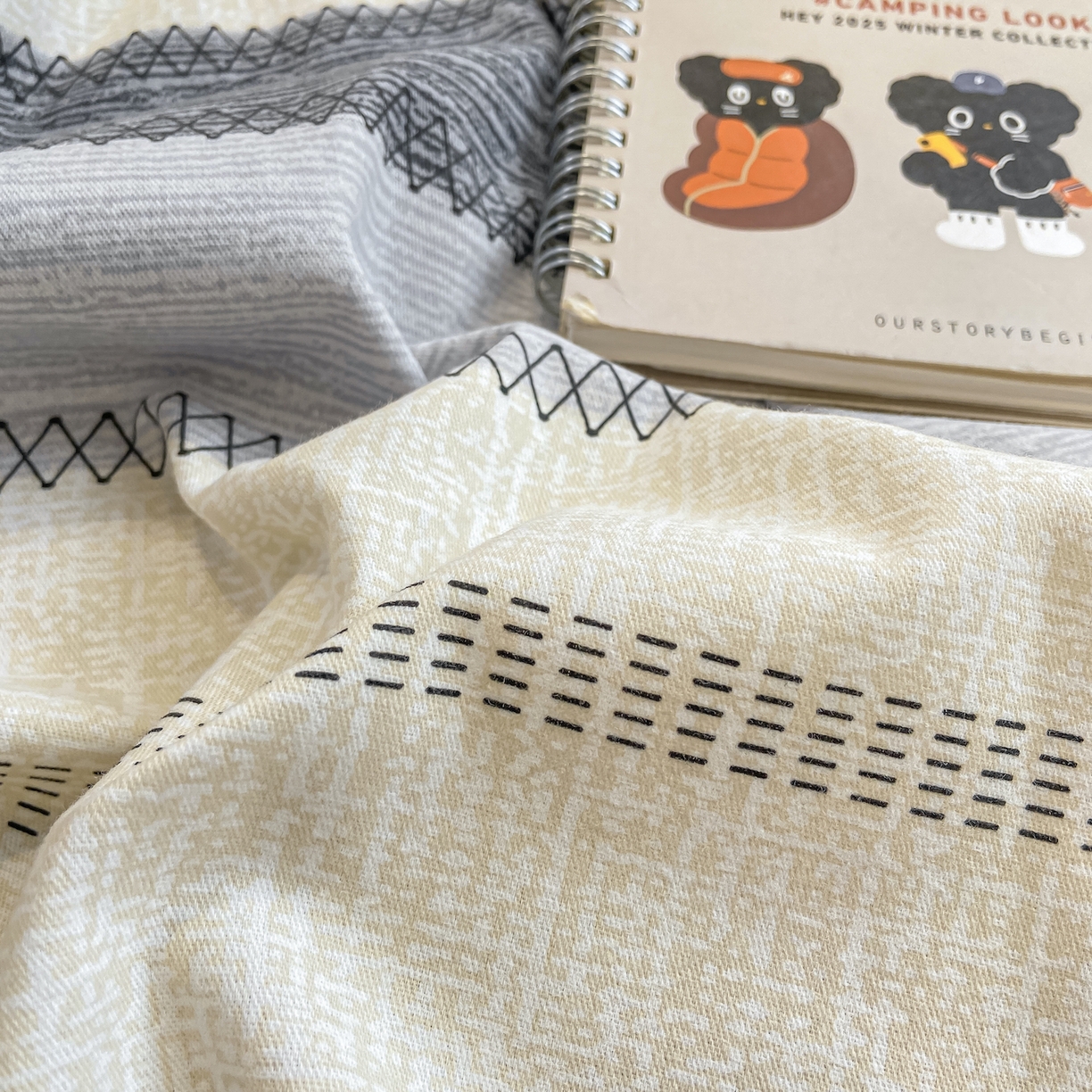 91家纺网 家纺一手货源 找家纺 灰鲸 2025新款全棉纯棉磨毛单床单 格律-灰