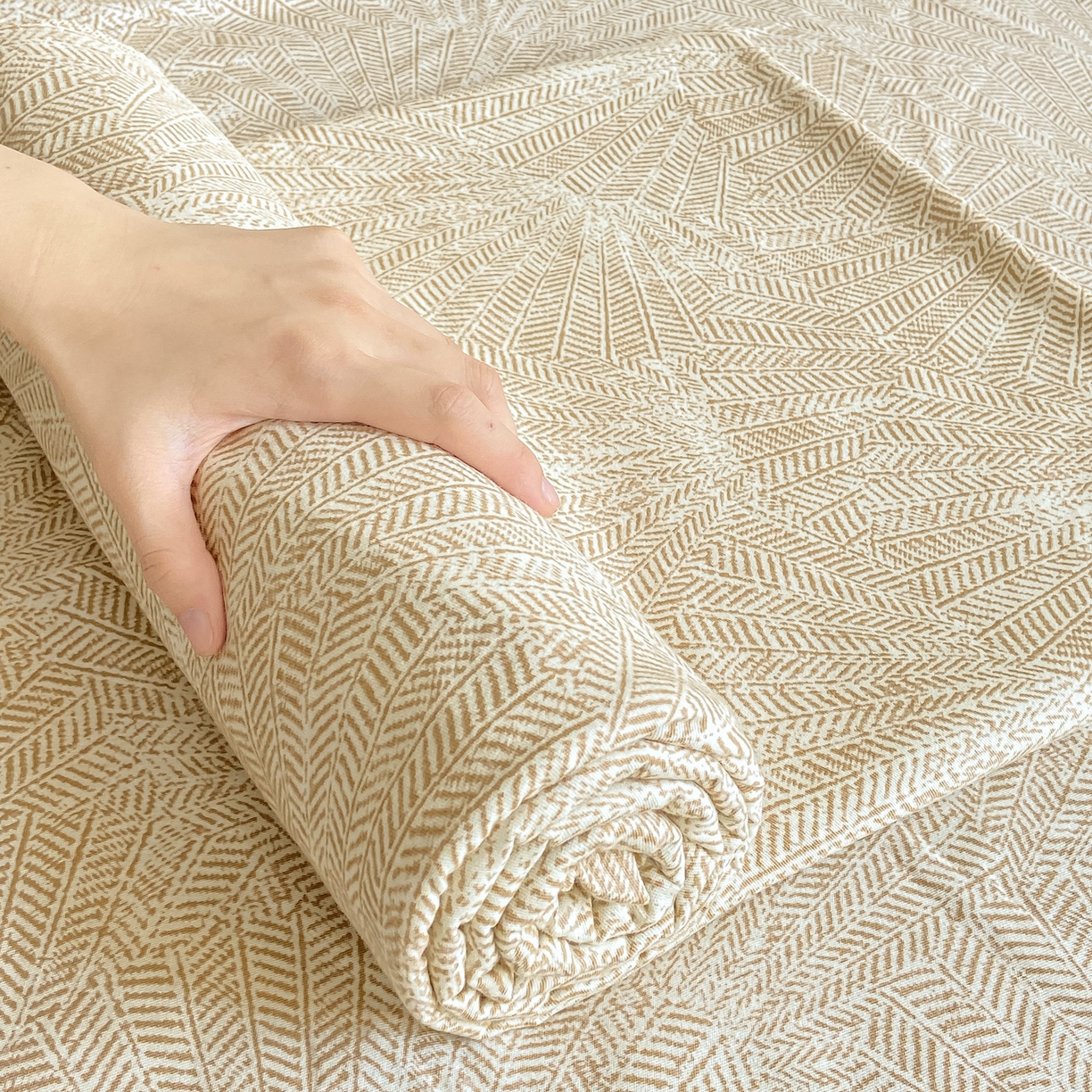 91家纺网 家纺一手货源 找家纺 灰鲸 2025新款全棉纯棉磨毛单床单 南昭-咖