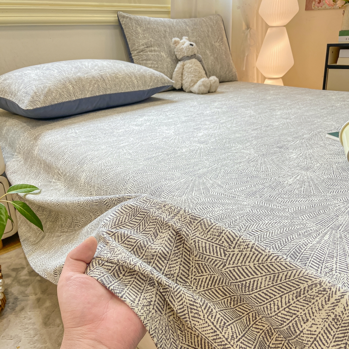 91家纺网 家纺一手货源 找家纺 灰鲸 2025新款全棉纯棉磨毛单床单 南昭-蓝