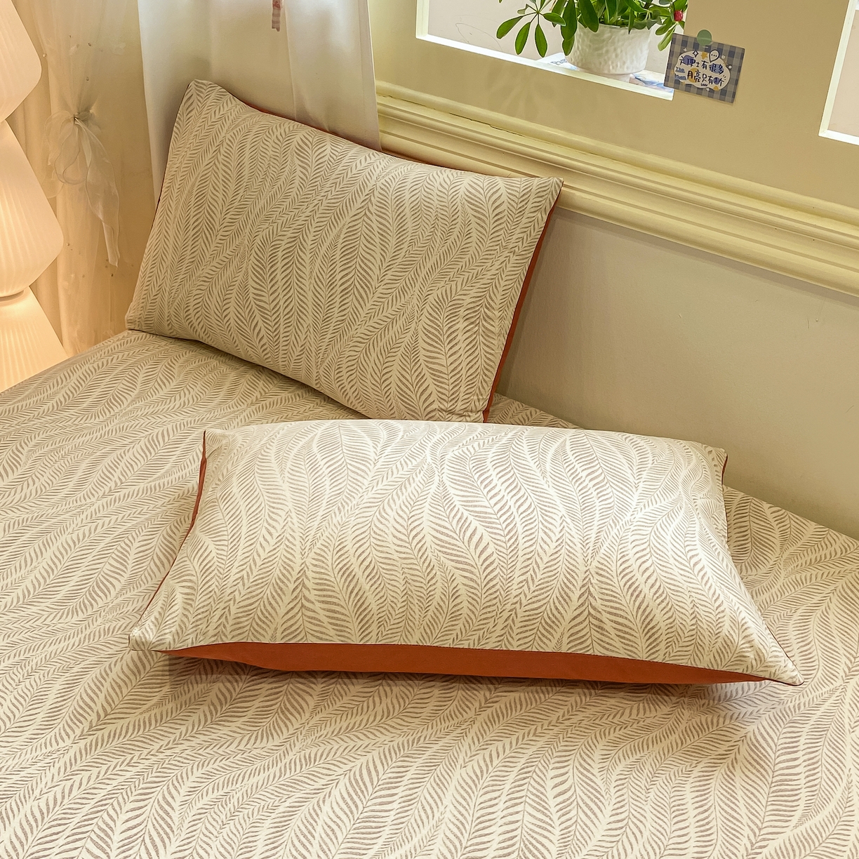 91家纺网 家纺一手货源 找家纺 灰鲸 2025新款全棉纯棉磨毛单床单 千逐-咖