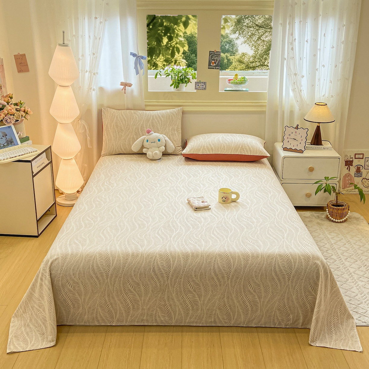 91家纺网 家纺一手货源 找家纺 灰鲸 2025新款全棉纯棉磨毛单床单 千逐-咖