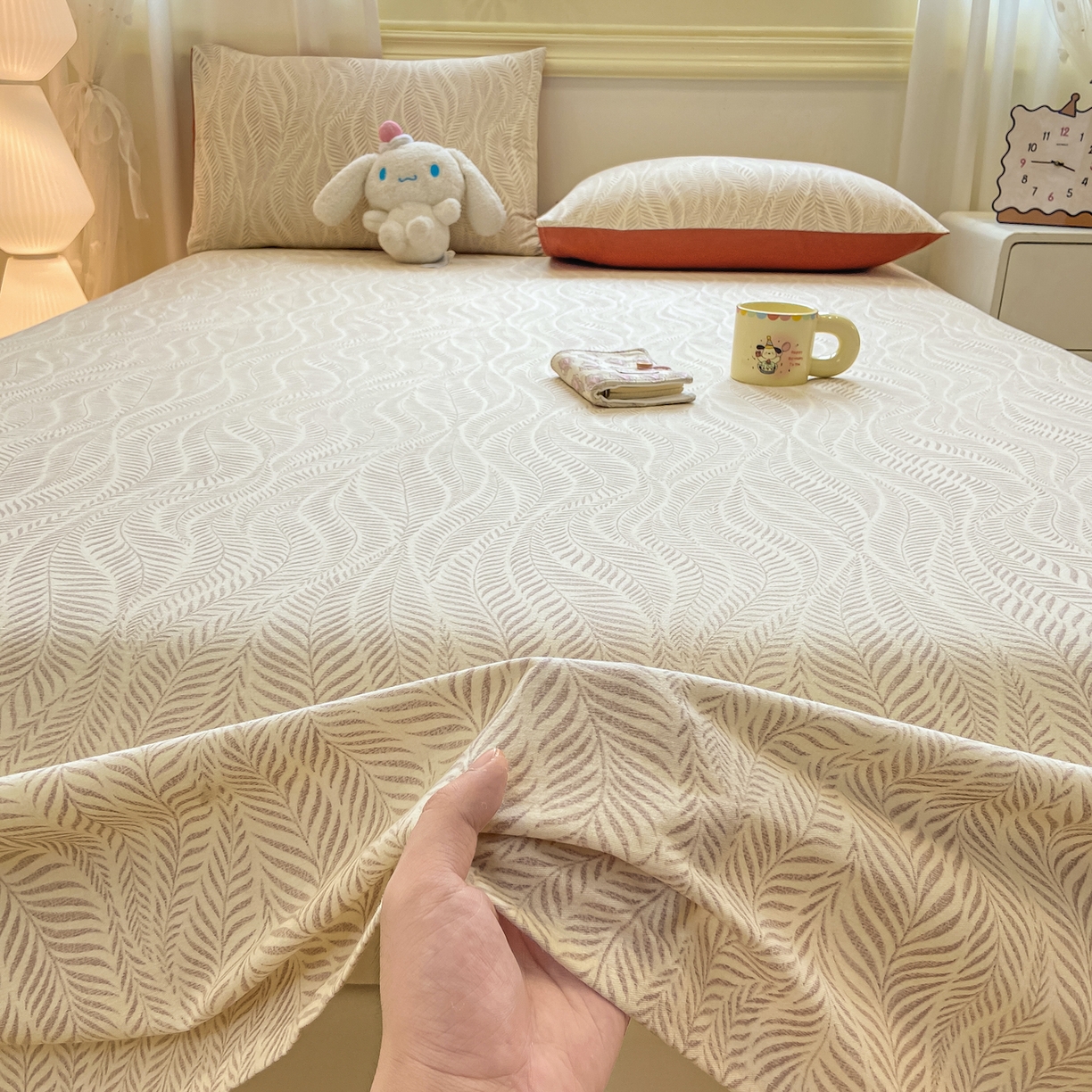 91家纺网 家纺一手货源 找家纺 灰鲸 2025新款全棉纯棉磨毛单床单 千逐-咖