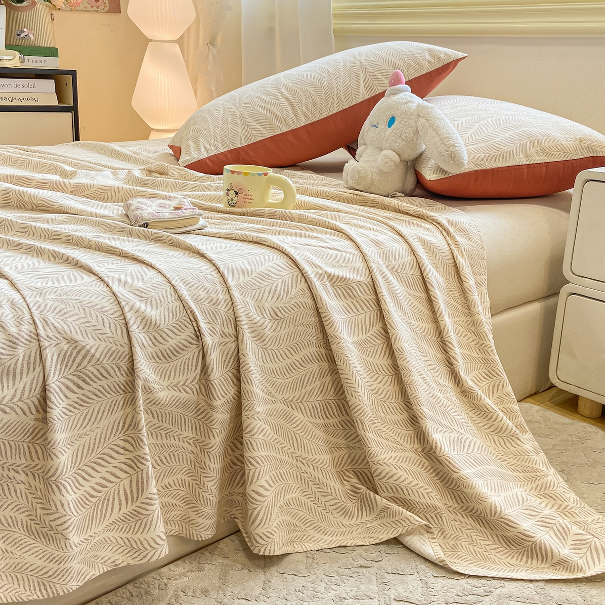 91家纺网 家纺一手货源 找家纺 灰鲸 2025新款全棉纯棉磨毛单床单 千逐-咖