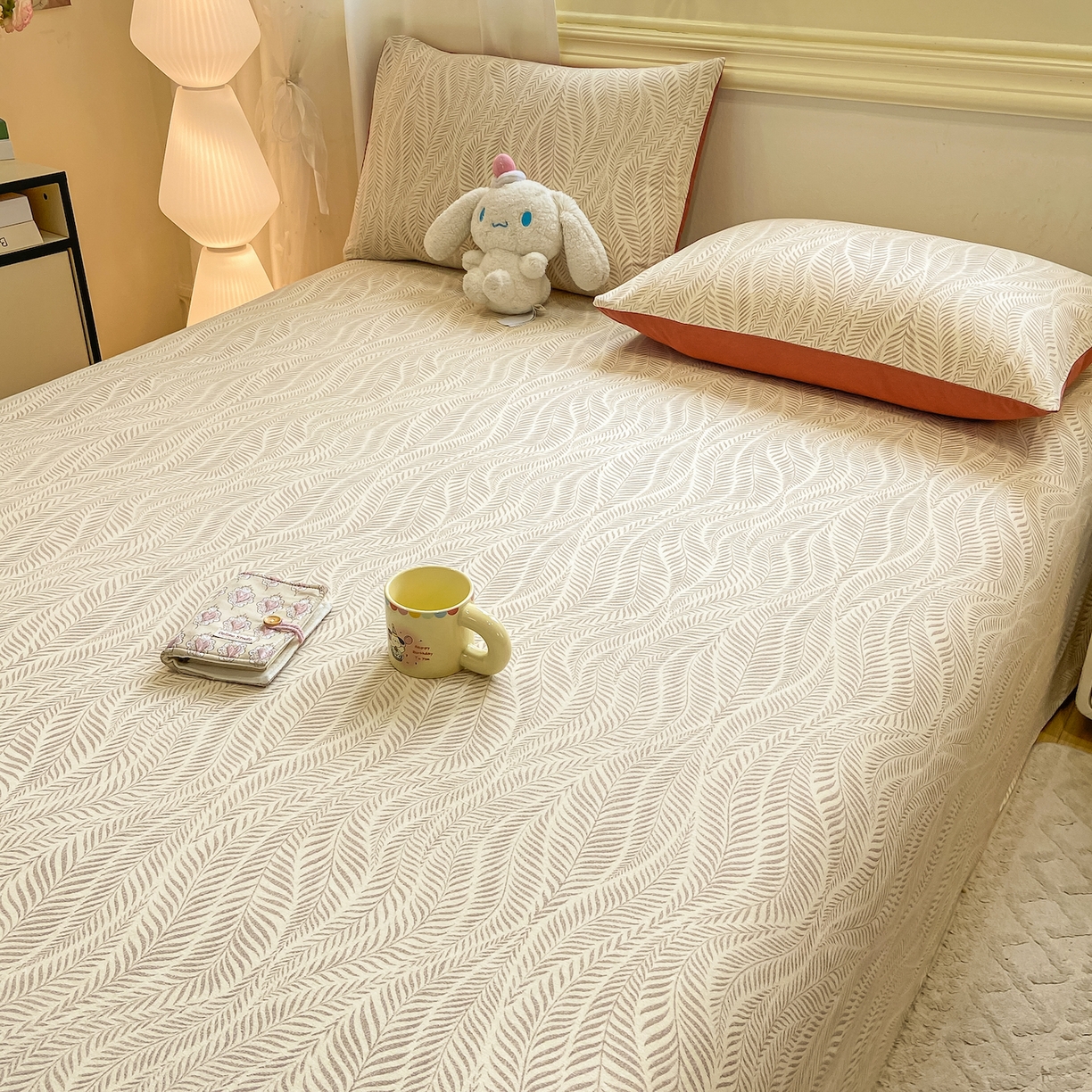 91家纺网 家纺一手货源 找家纺 灰鲸 2025新款全棉纯棉磨毛单床单 千逐-咖