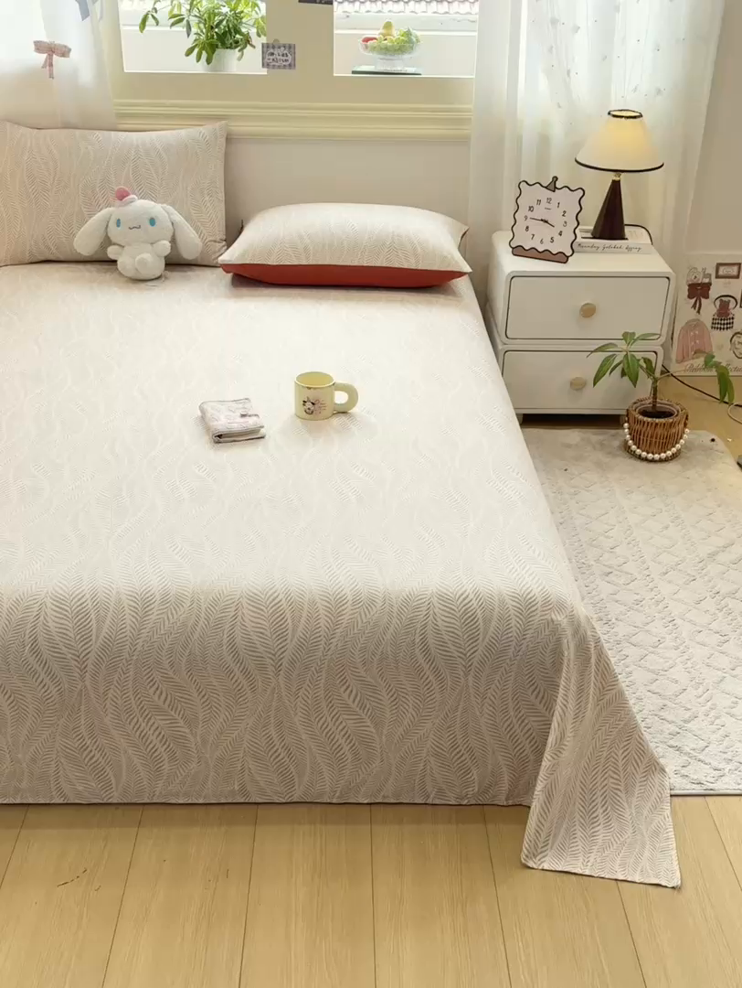 91家纺网 家纺一手货源 找家纺 灰鲸 2025新款全棉纯棉磨毛单床单 千逐-咖