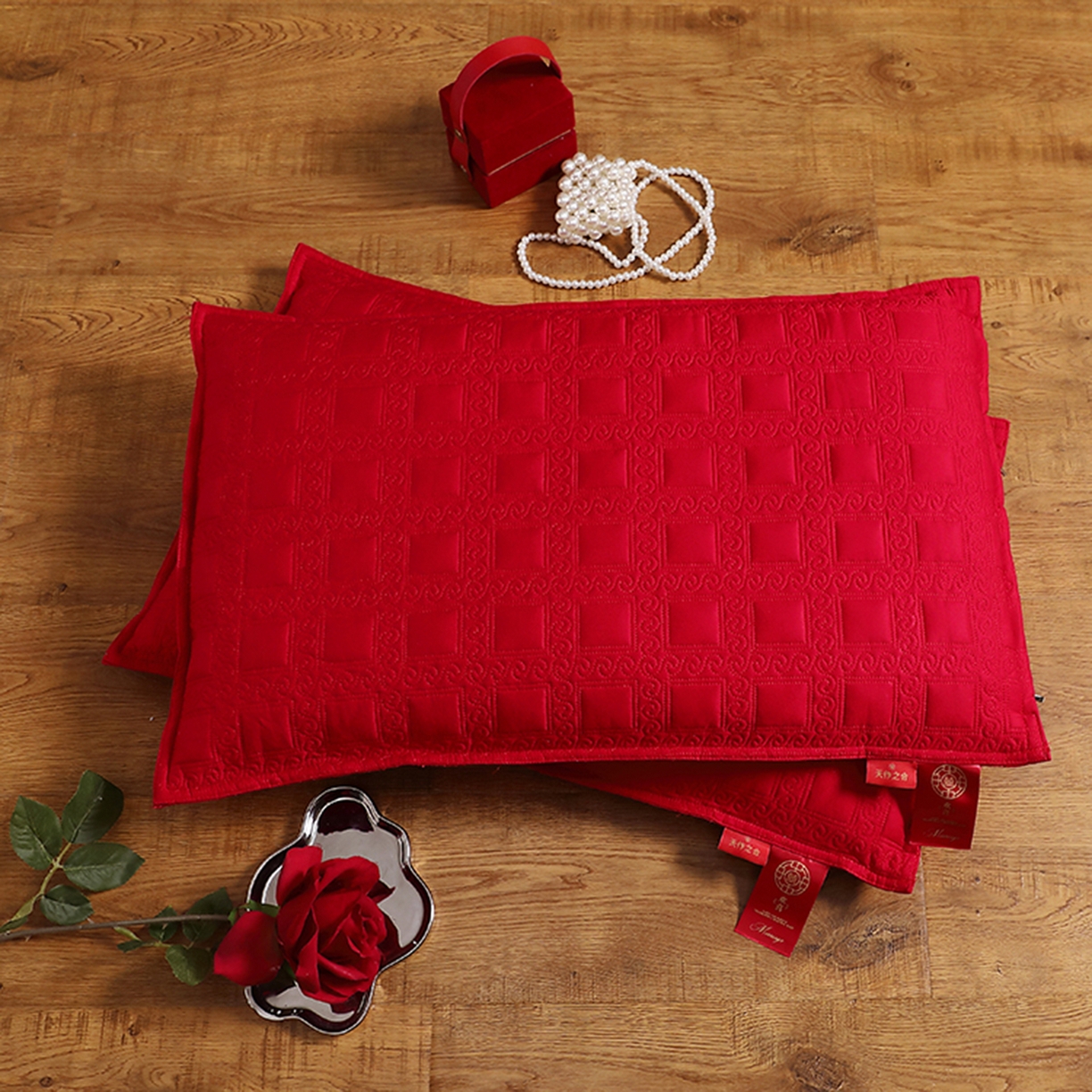 （总）糖果枕芯 2025新款全荞麦欢喜婚庆荞麦大红枕芯-欢喜