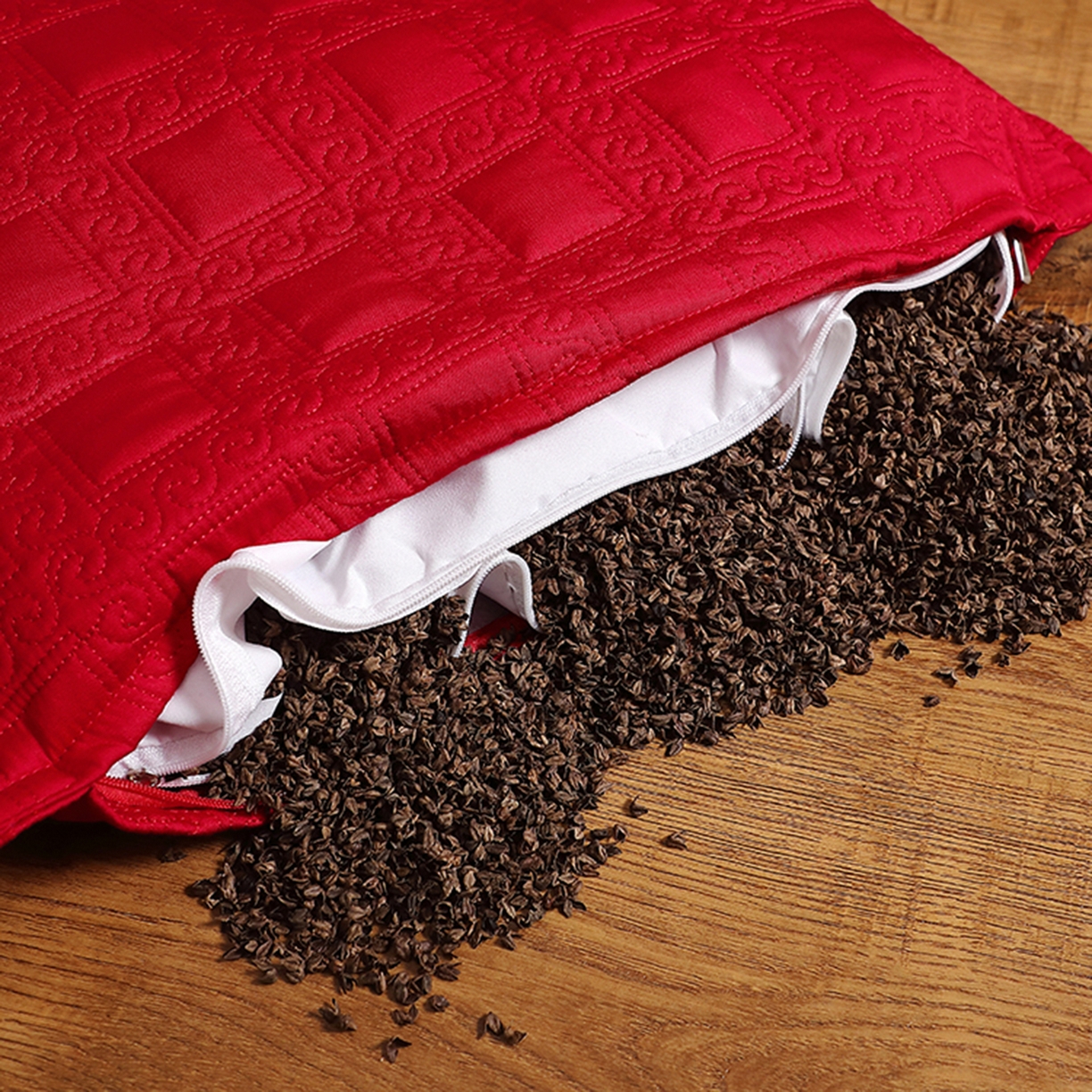 91家纺网 家纺一手货源 找家纺 （总）糖果枕芯 2025新款全荞麦欢喜婚庆荞麦大红枕芯-欢喜