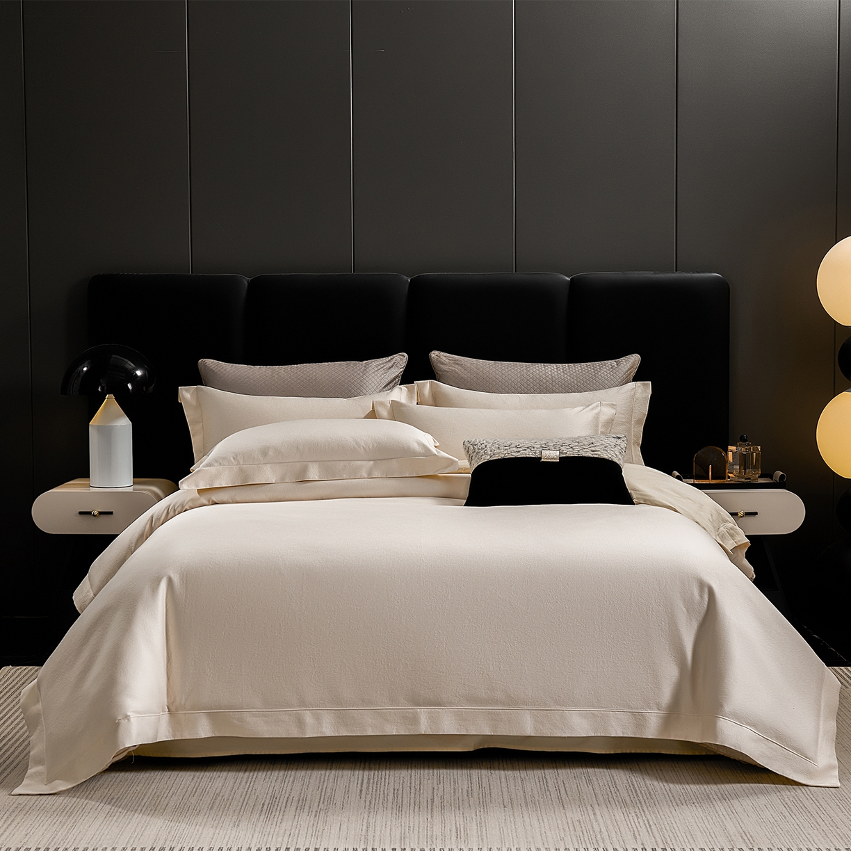 91家纺网 家纺一手货源 找家纺 （总）元元家居（元元被业） 2025秋冬新款全棉纯棉磨毛纯色四件套