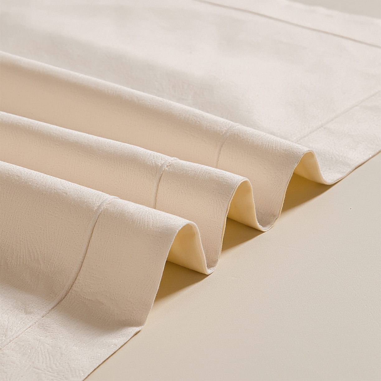 91家纺网 家纺一手货源 找家纺 元元家居（元元被业） 2025新款百支全棉高精密厚织系列四件套-恬蕴系列 恬蕴-贝壳白