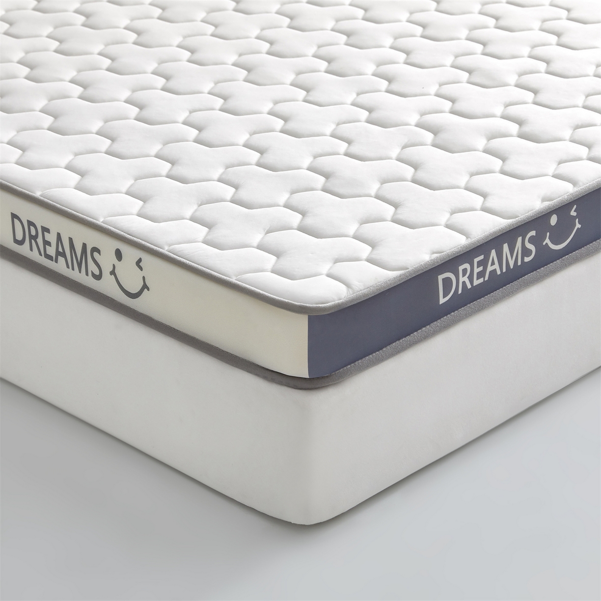 91家纺网 家纺一手货源 找家纺 布卢姆床垫 2025新款A类针织乳胶立体记忆海绵床垫成人款-微笑 微笑-白灰