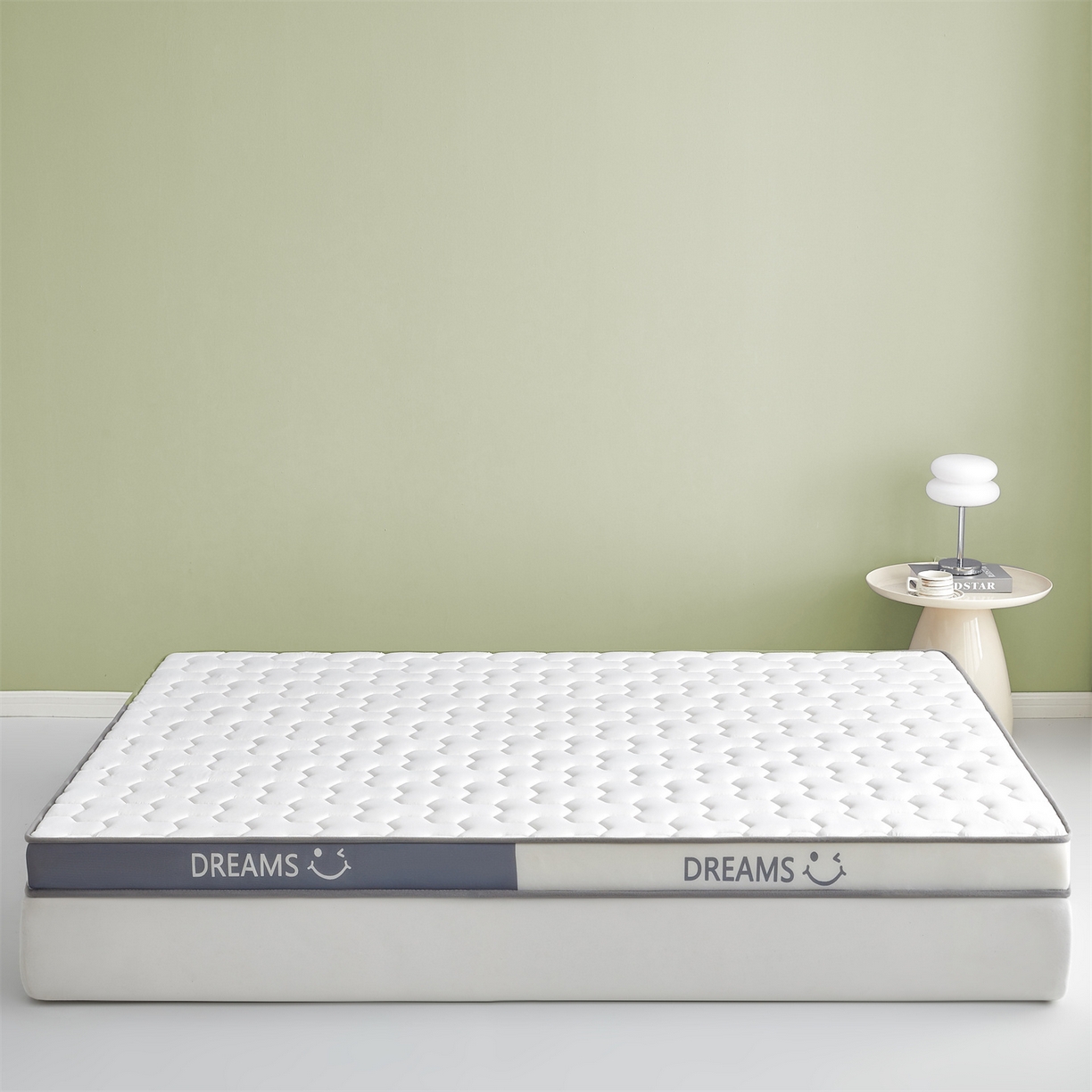 91家纺网 家纺一手货源 找家纺 布卢姆床垫 2025新款A类针织乳胶立体记忆海绵床垫成人款-微笑 微笑-白灰