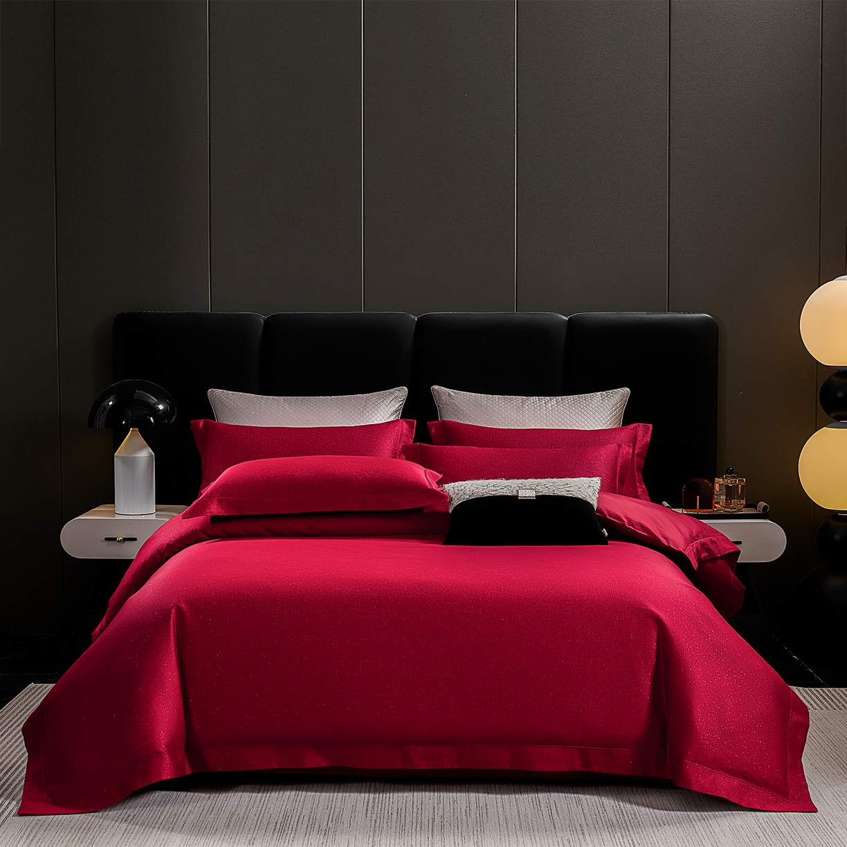 元元家居（元元被业） 2025新款百支全棉高精密厚织系列四件套-恬蕴系列 恬蕴-玛瑙红