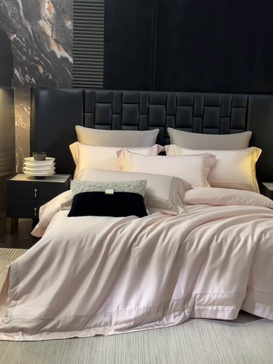 91家纺网 家纺一手货源 找家纺 元元家居（元元被业） 2025新款百支全棉高精密厚织系列四件套-恬蕴系列 恬蕴-樱花粉