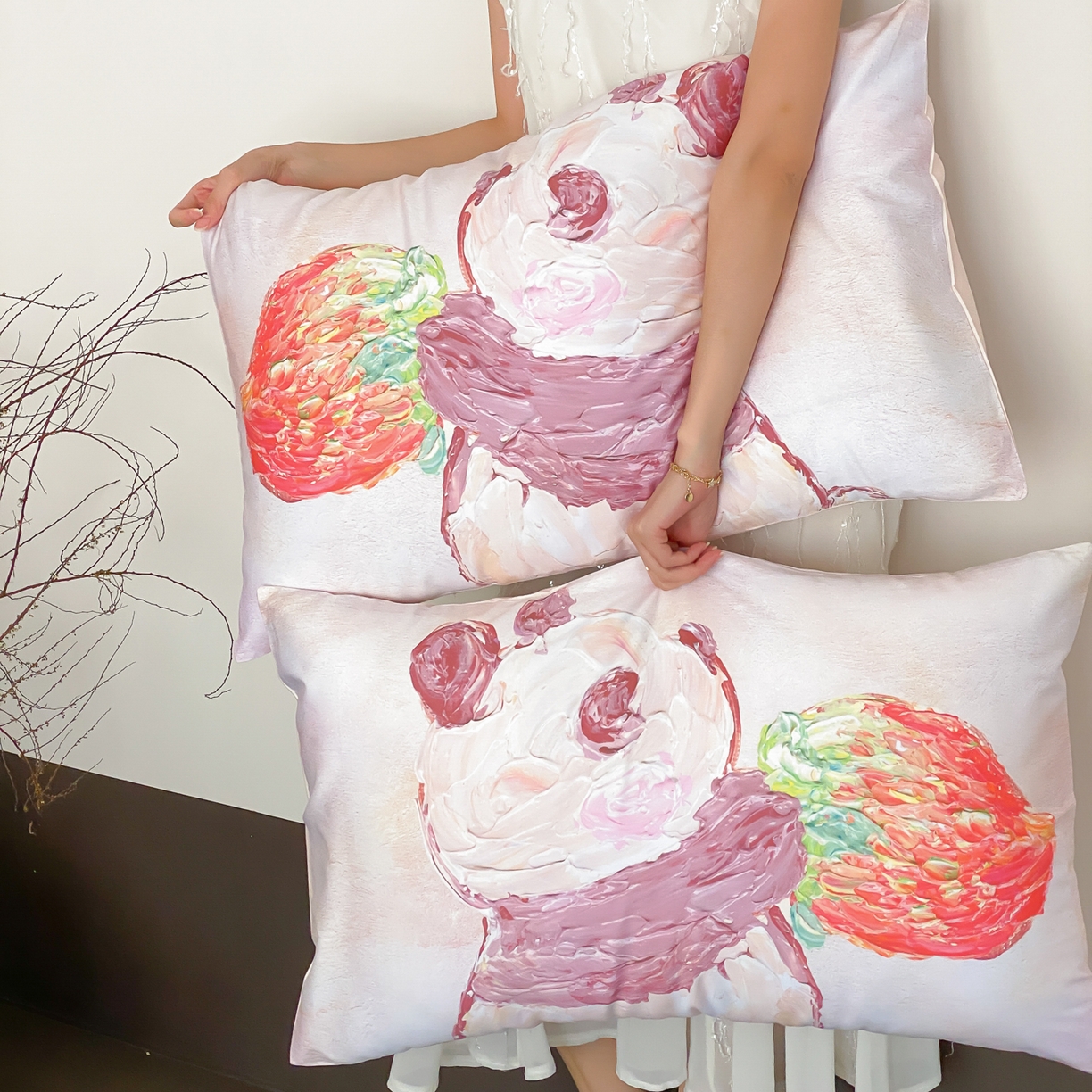 91家纺网 家纺一手货源 找家纺 （总）云栖家居 2025新款50支数码印花单枕套48-74cm一只一对装