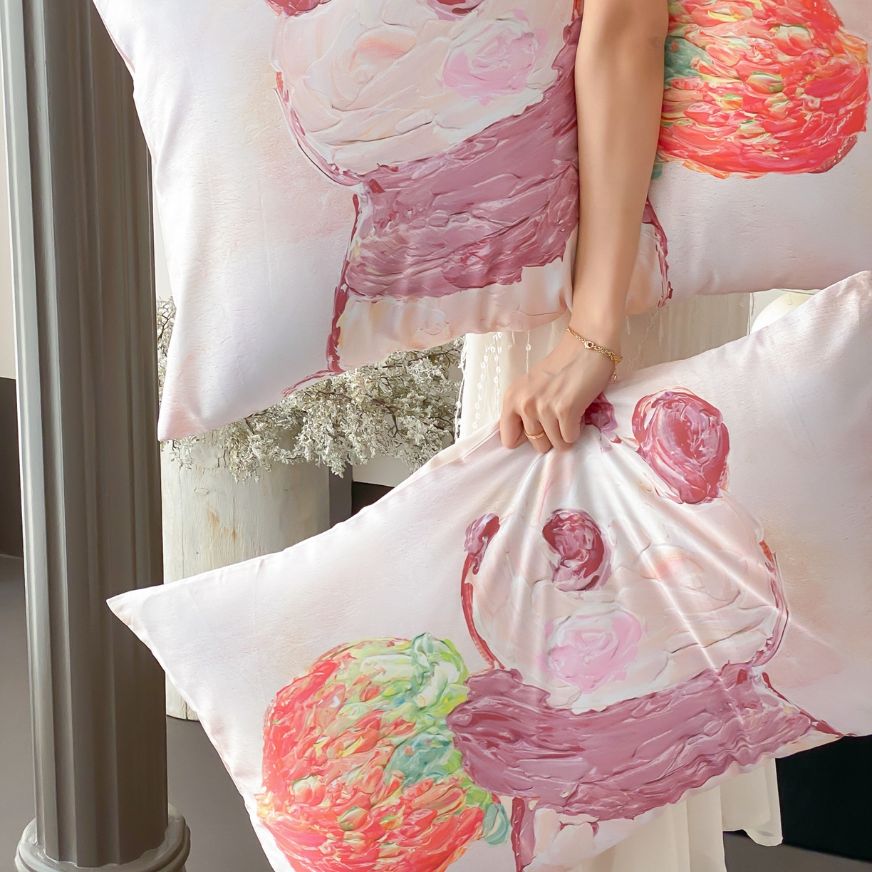 91家纺网 家纺一手货源 找家纺 （总）云栖家居 2025新款50支数码印花单枕套48-74cm一只一对装