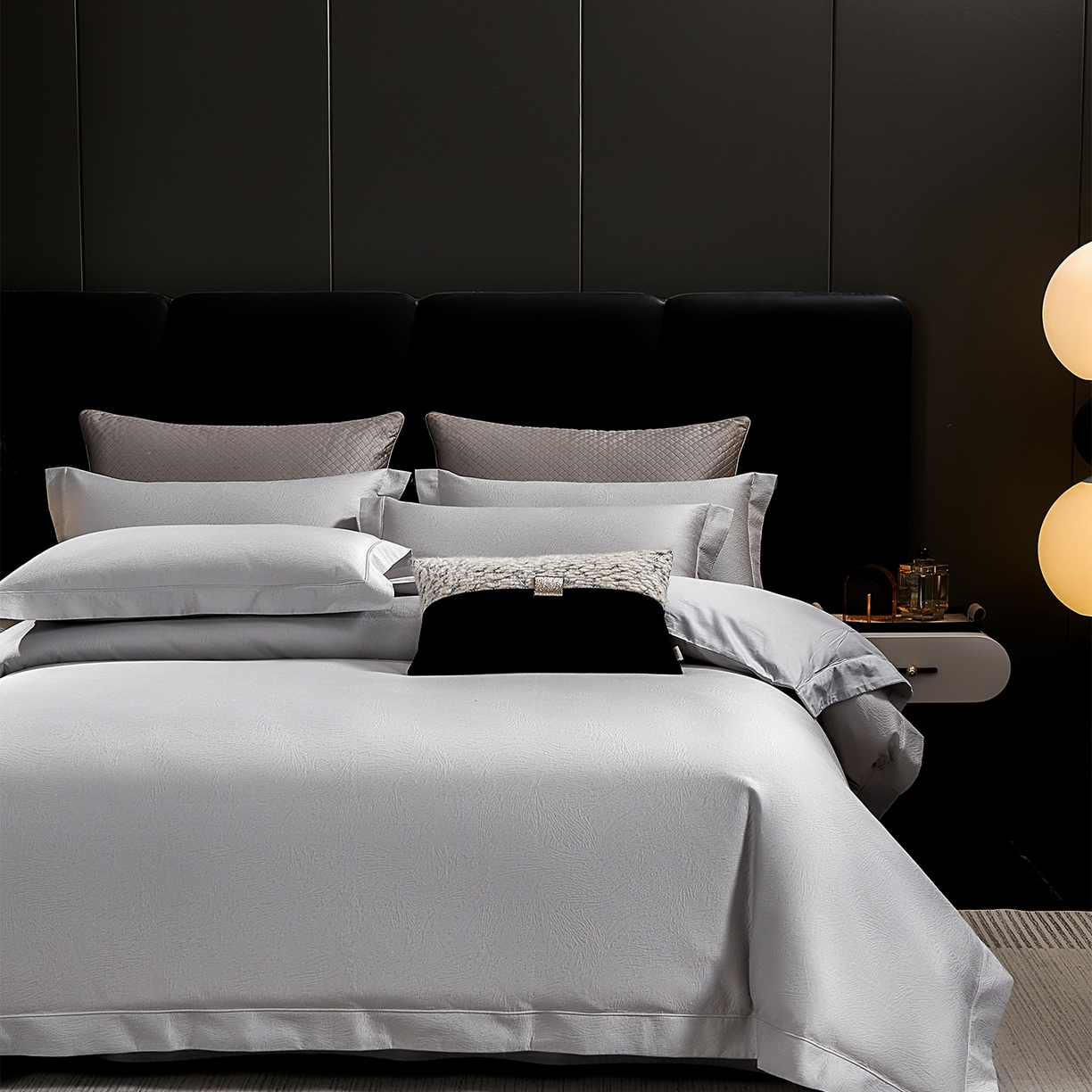 91家纺网 家纺一手货源 找家纺 元元家居（元元被业） 2025新款百支全棉高精密厚织系列四件套-恬蕴系列 恬蕴-远山灰