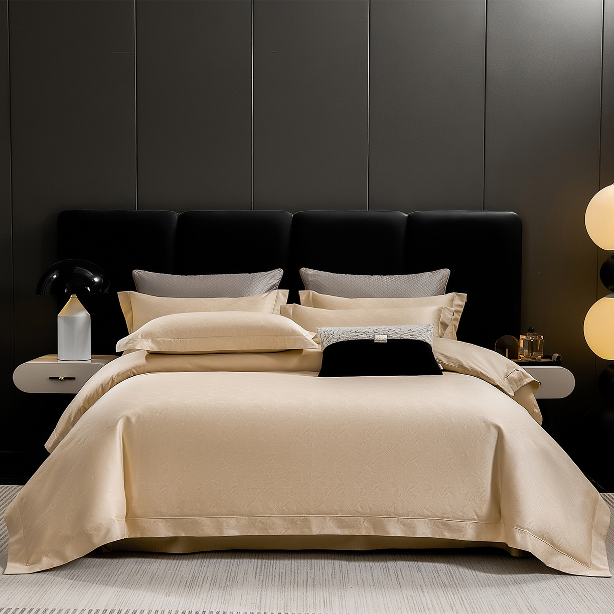 元元家居（元元被业） 2025新款百支全棉高精密厚织系列四件套-恬蕴系列 恬蕴-月光金