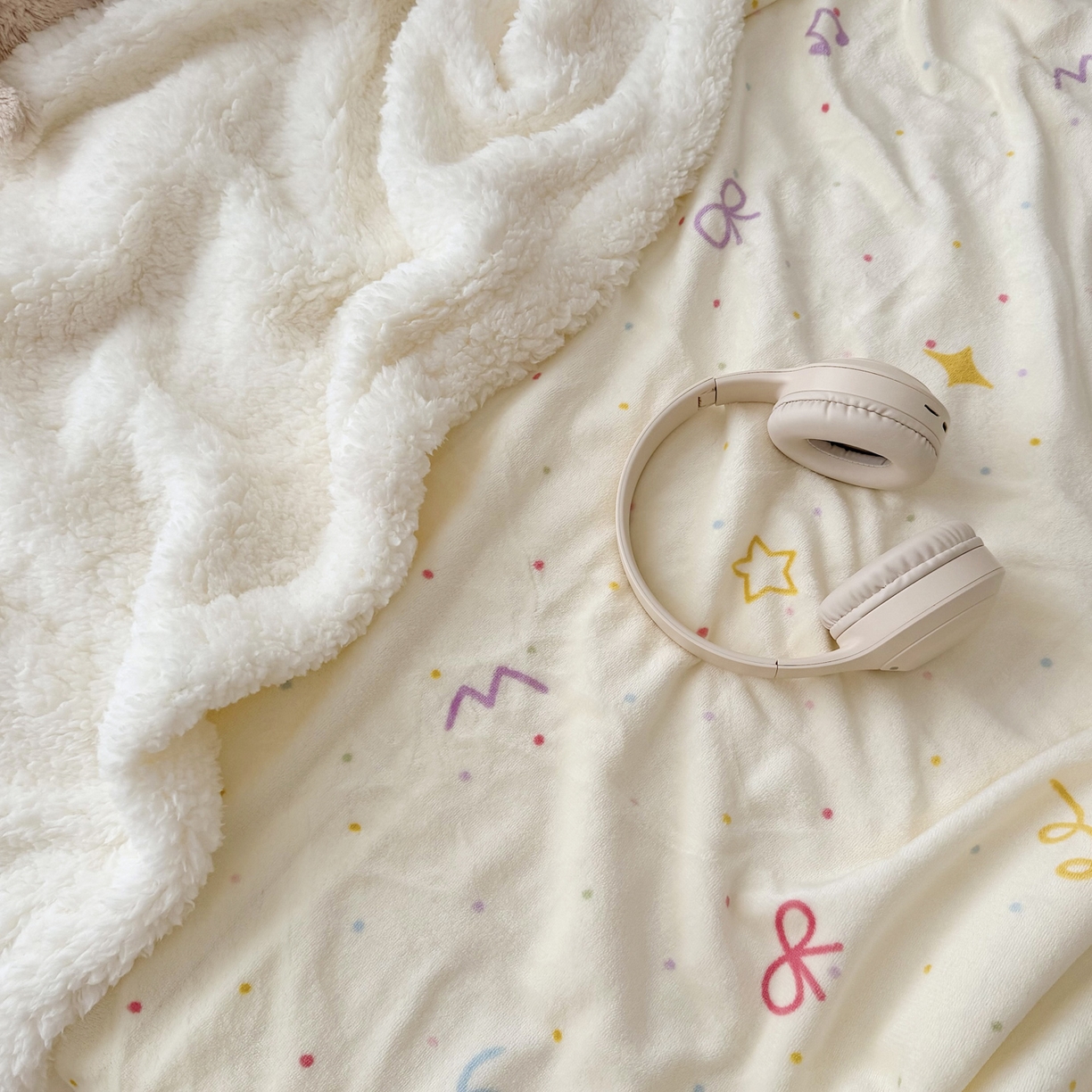 91家纺网 家纺一手货源 找家纺 寐居家纺 2025新款牛奶绒卡通毛毯系列 彩色波点