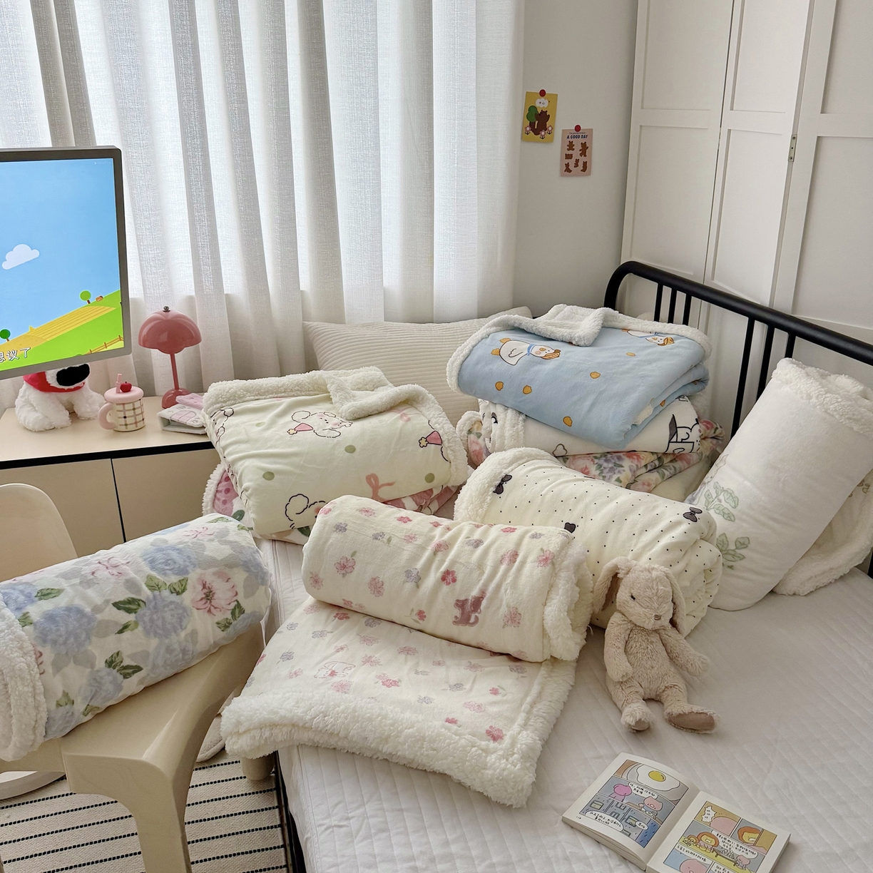 91家纺网 家纺一手货源 找家纺 寐居家纺 2025新款牛奶绒卡通毛毯系列 合集