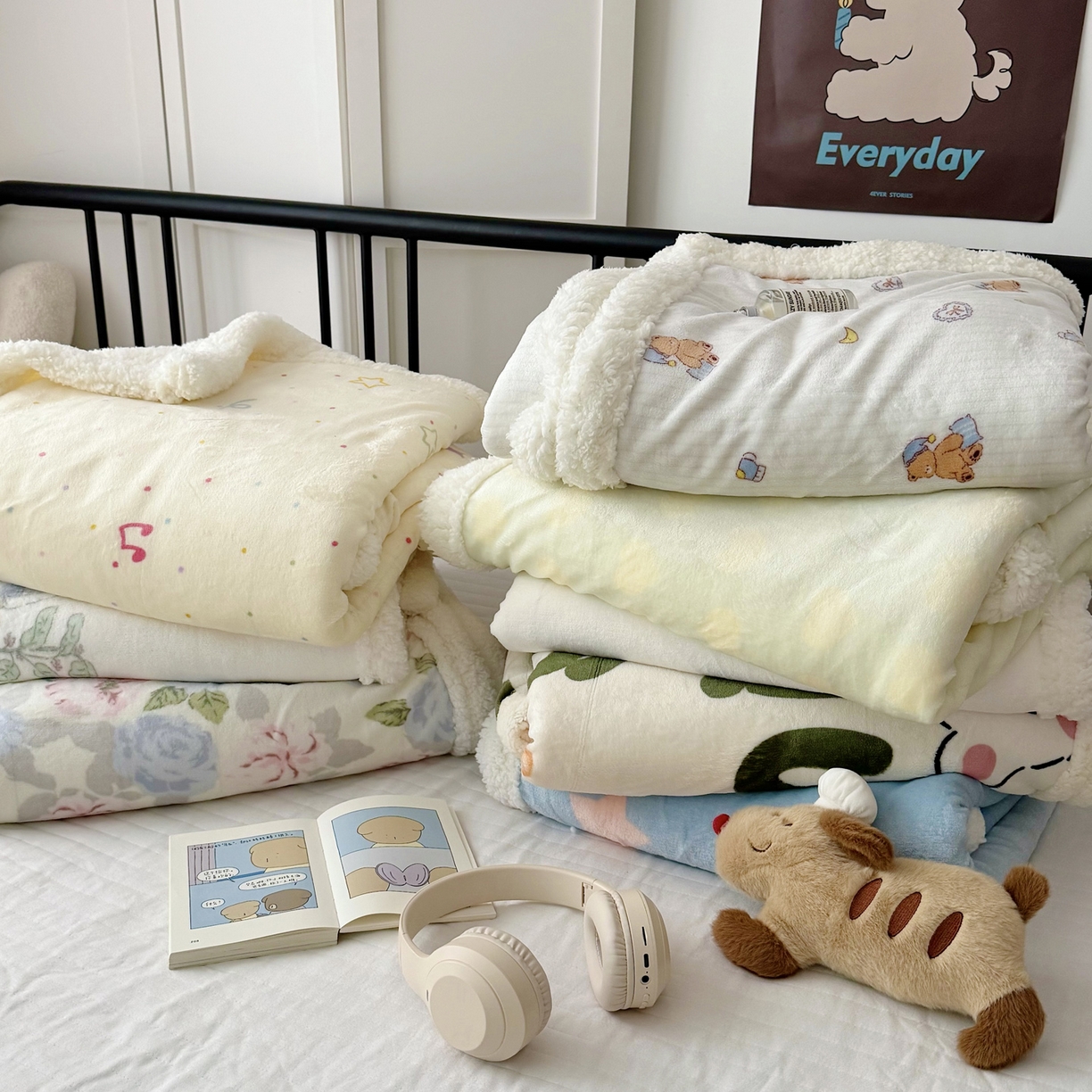 91家纺网 家纺一手货源 找家纺 寐居家纺 2025新款牛奶绒卡通毛毯系列 合集