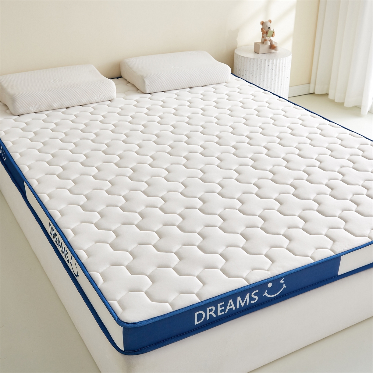 91家纺网 家纺一手货源 找家纺 （总）布卢姆床垫 2025新款A类针织乳胶立体记忆海绵床垫成人款-微笑