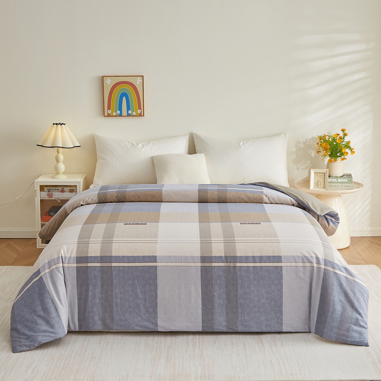 91家纺网 家纺一手货源 找家纺 样样红被业 2025新款A类全棉柔暖纯棉可拆卸棉花被被子被芯 韶华