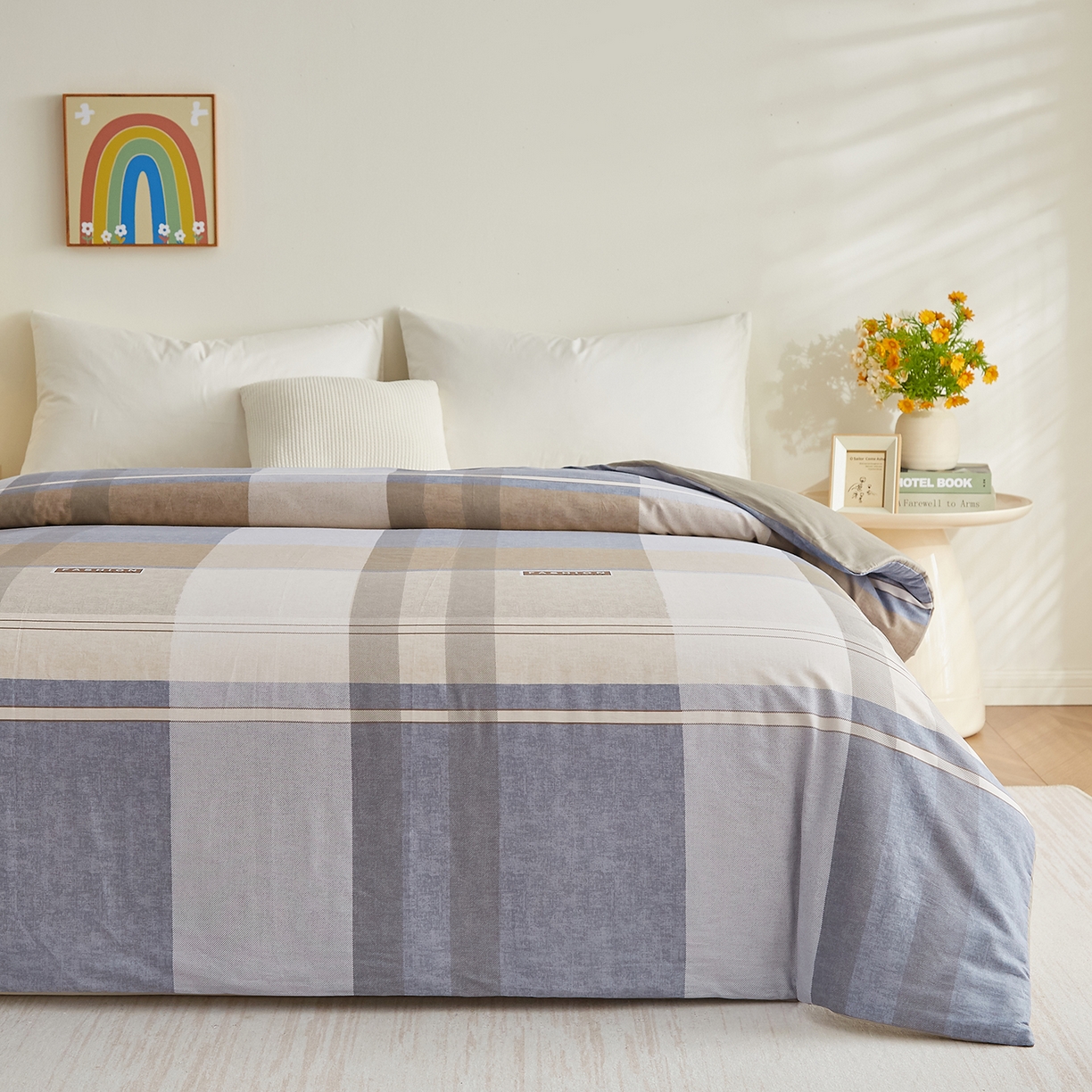 91家纺网 家纺一手货源 找家纺 样样红被业 2025新款A类全棉柔暖纯棉可拆卸棉花被被子被芯 韶华