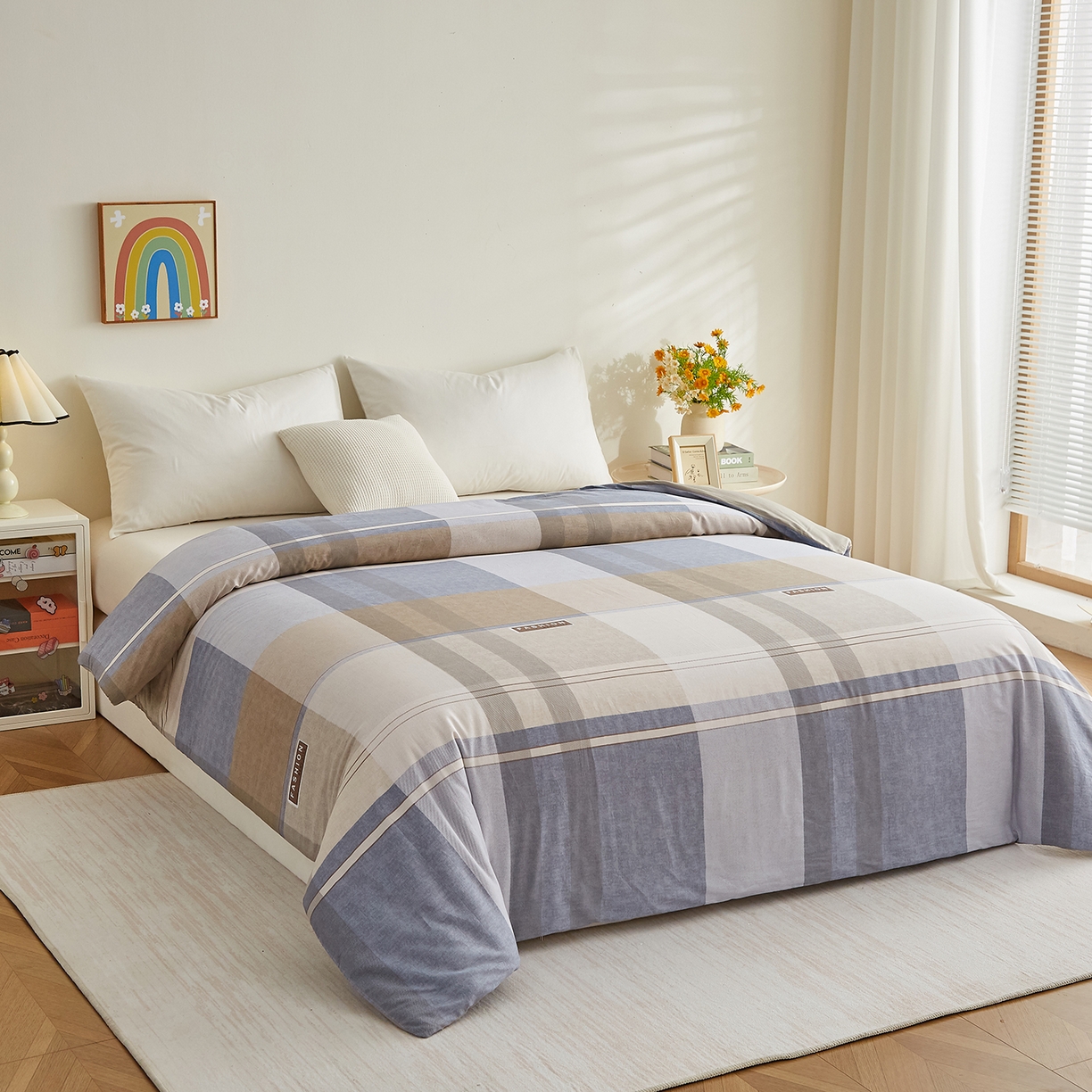 91家纺网 家纺一手货源 找家纺 样样红被业 2025新款A类全棉柔暖纯棉可拆卸棉花被被子被芯 韶华