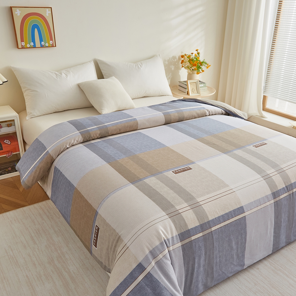 91家纺网 家纺一手货源 找家纺 样样红被业 2025新款A类全棉柔暖纯棉可拆卸棉花被被子被芯 韶华