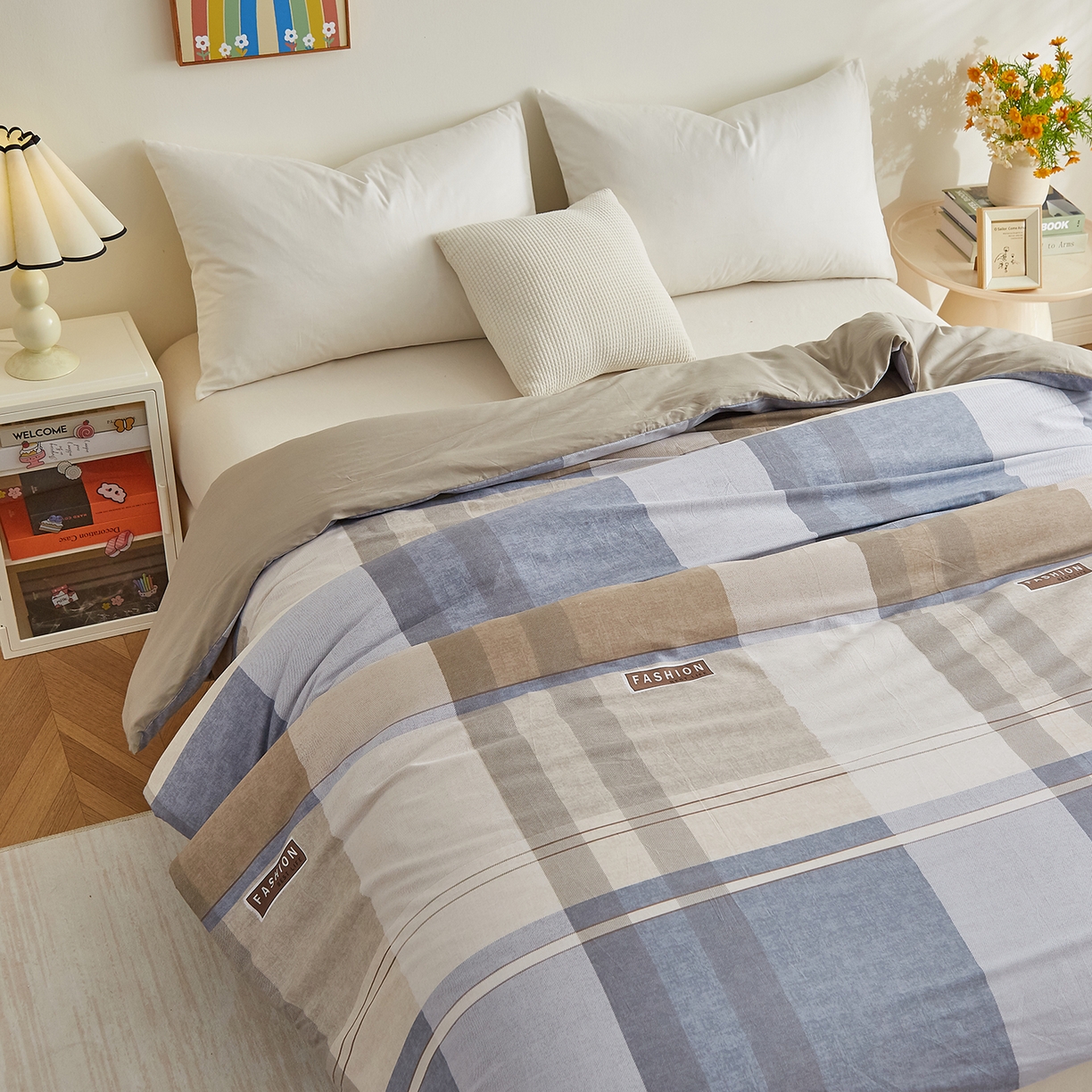 91家纺网 家纺一手货源 找家纺 样样红被业 2025新款A类全棉柔暖纯棉可拆卸棉花被被子被芯 韶华