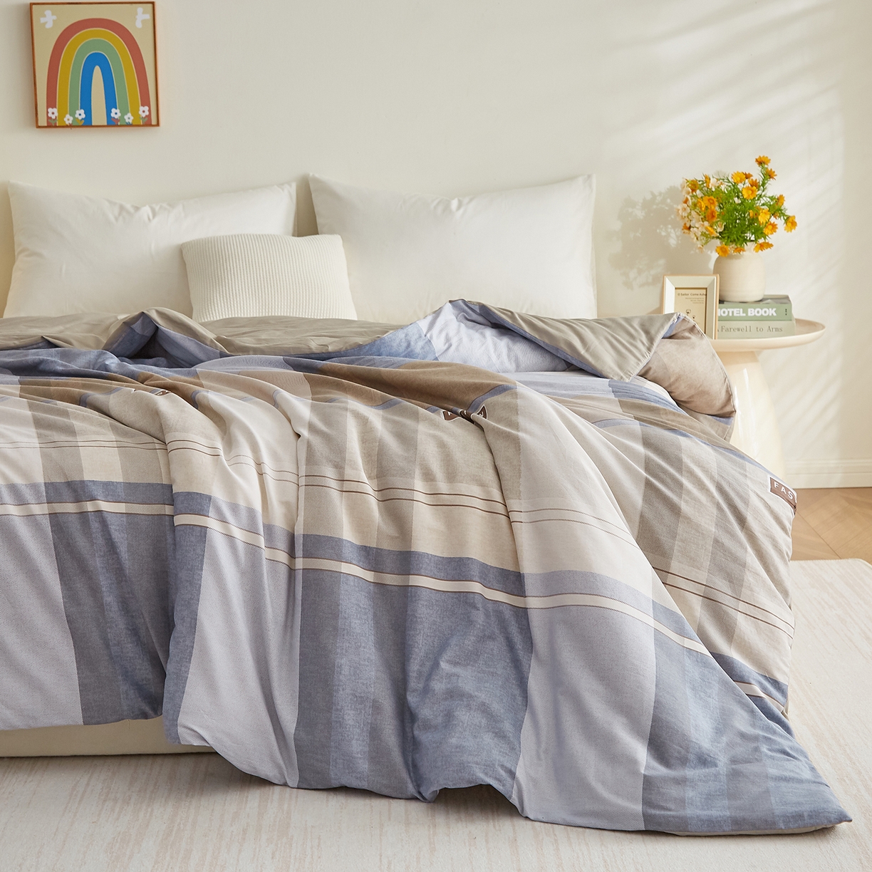 91家纺网 家纺一手货源 找家纺 样样红被业 2025新款A类全棉柔暖纯棉可拆卸棉花被被子被芯 韶华