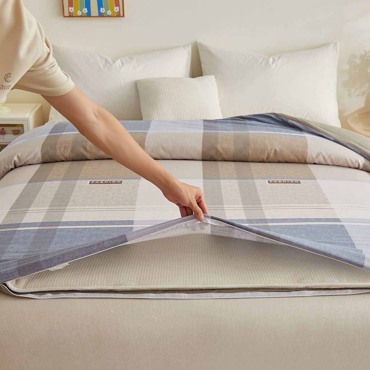 91家纺网 家纺一手货源 找家纺 样样红被业 2025新款A类全棉柔暖纯棉可拆卸棉花被被子被芯 韶华