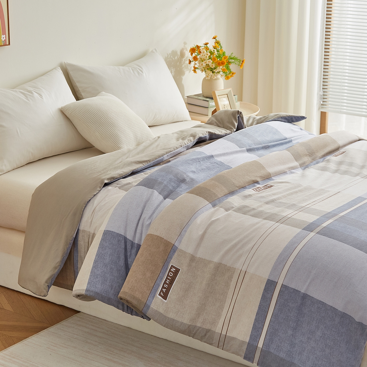 91家纺网 家纺一手货源 找家纺 样样红被业 2025新款A类全棉柔暖纯棉可拆卸棉花被被子被芯 韶华