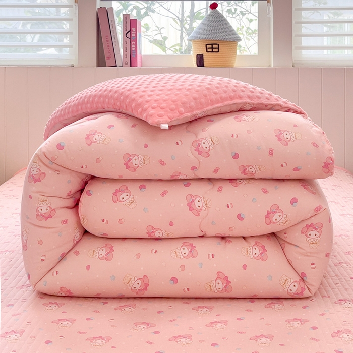 91家纺网 家纺一手货源 找家纺 （总）澜妃 2025新款云感双层纱ins少女心可爱系加厚豆豆被被子被芯床盖暖梦（小红书推荐）