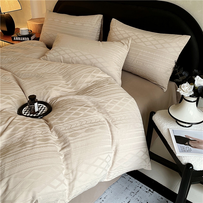 91家纺网 家纺一手货源 找家纺 （总）琪格格纺织 2025新款60s全棉纯棉轻奢高级感立体浮雕提花加厚磨毛四件套