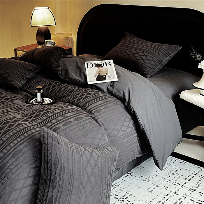 91家纺网 家纺一手货源 找家纺 （总）琪格格纺织 2025新款60s全棉纯棉轻奢高级感立体浮雕提花加厚磨毛四件套