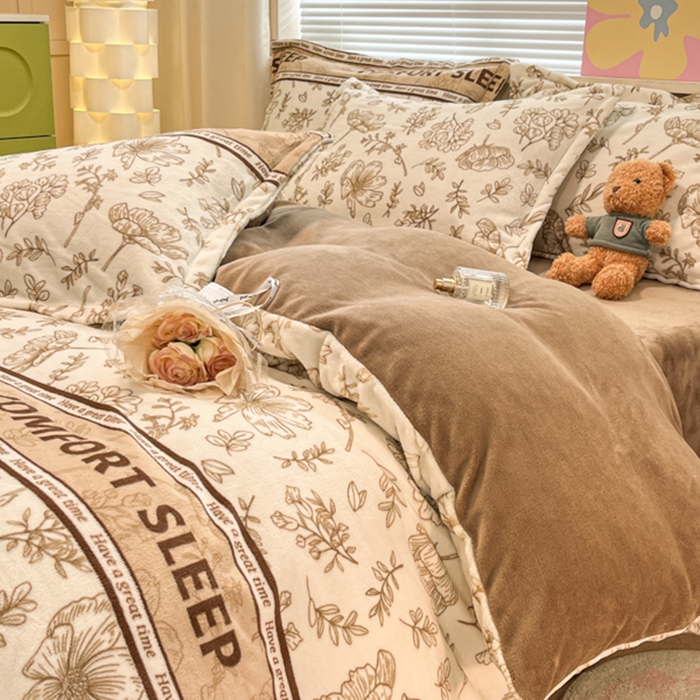 91家纺网 家纺一手货源 找家纺 （总）慕尚家纺 2025新款田园花卉类印花牛奶绒高克重单被套